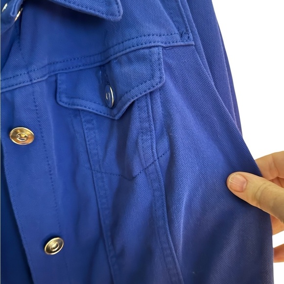 Gloria Vanderbilt Blue Denim Style Button Front Jacket Size L - Picture 2 of 10